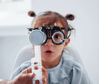 child getting an eye exam 